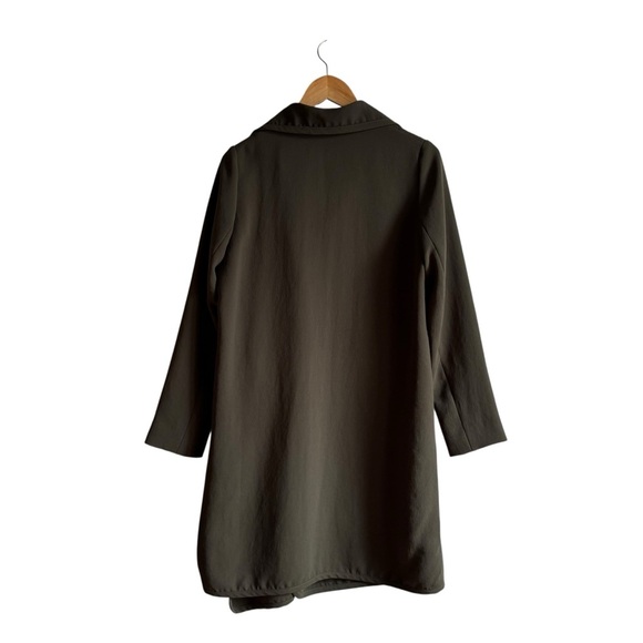 Aritzia Babaton Cormac Coat XS Olive Green Waterfall Drape Asymmetrical Zip - Picture 5 of 15